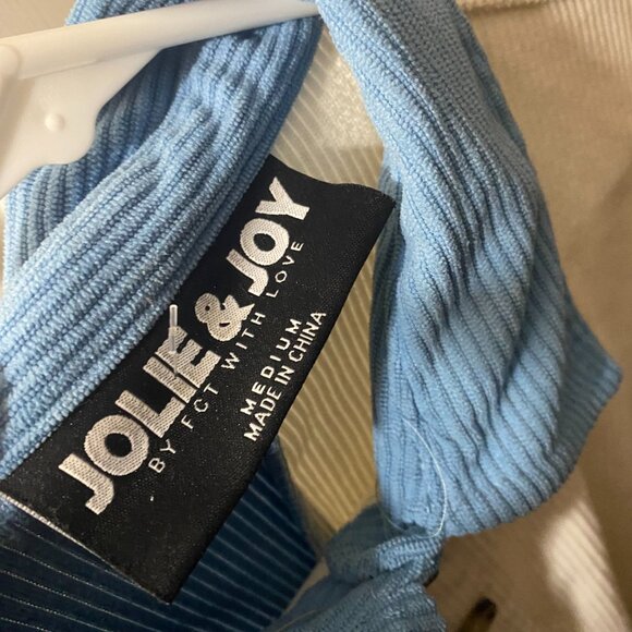 “Split Personality” Corduroy Button-Up – Blue & White Drama Queen - Picture 5 of 6